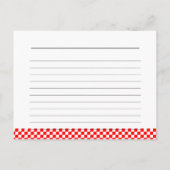 Keukenequivalenten Rood gecontroleerde Recept Kaar Briefkaart (Achterkant)