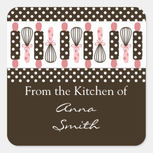  keukenetiket voor keukengerei vierkante sticker