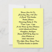 Keukenetiketten Bridal Shower-uitnodigingen Kaart (Achterkant)