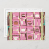 Keukengadgets - Roze Briefkaart (of Recipe Card) (Voorkant / Achterkant)