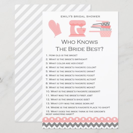 Keukengame Vrijgezellenfeest, AFGEDRUKT (Voorkant / Achterkant)