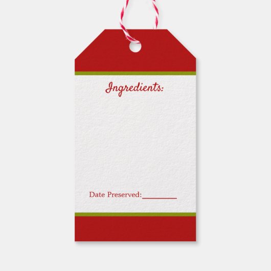 Keukengebakken aardbei Jam Gift Label Cadeaulabel (Achterkant)