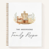 Keukengebruiksvoorwerpen Eten Waterverf Receptenbo Notitieboek (Voorkant)