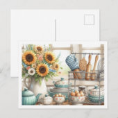 Keukengerechten Bakkersrek Blauwe theepot Briefkaart (Voorkant / Achterkant)