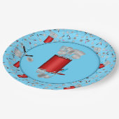 Keukengereedschap, Borden met blauw papier Papieren Bordje (Gekanteld)