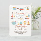 Keukengereedschap Douche uitnodiging (Staand voorkant)