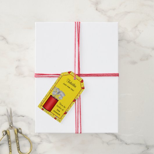 Keukengereedschap, GEEL-HANG LABEL/SJABLOON LABEL Cadeaulabel (Met Touw)