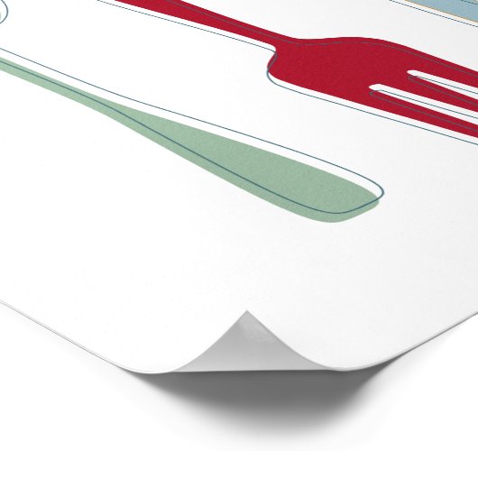 Keukengereedschap Kleurrijke Silhouettes uit de mi Poster (Hoek)