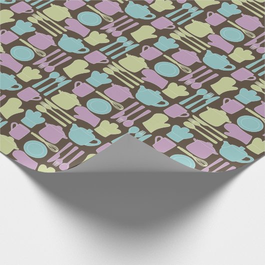 Keukengereedschap Patroon 2 Cadeaupapier (Hoek)