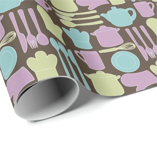 Keukengereedschap Patroon 2 Cadeaupapier (Rol Hoek)