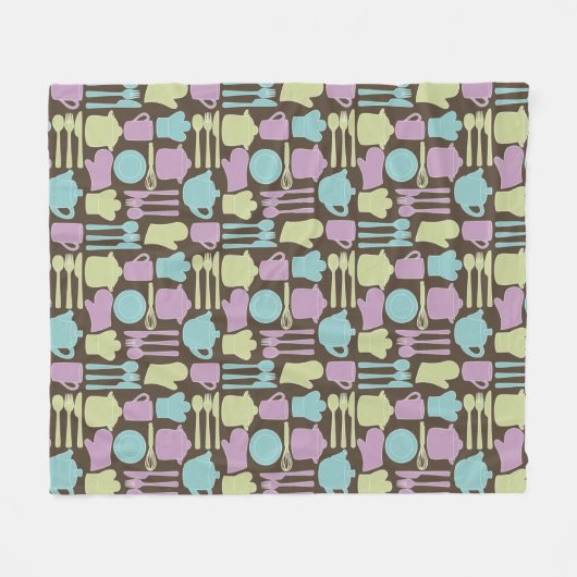 Keukengereedschap Patroon 2 Fleece Deken (Voorkant (Horizontaal))