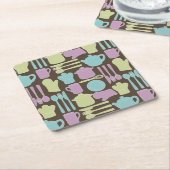 Keukengereedschap Patroon 2 Kartonnen Onderzetters (Schuin)