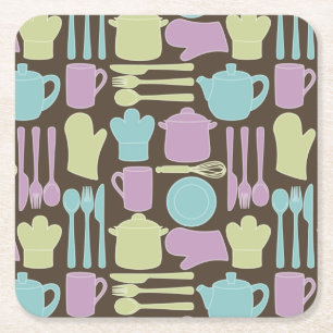 Keukengereedschap Patroon 2 Kartonnen Onderzetters