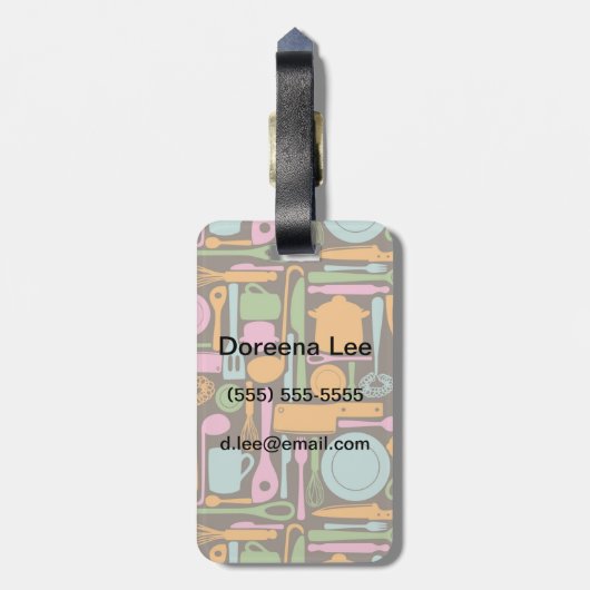 Keukengereedschap Patroon 3 Bagagelabel (Achterkant verticaal)