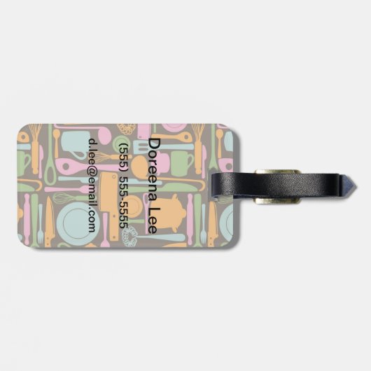 Keukengereedschap Patroon 3 Bagagelabel (Achterkant horizontaal)