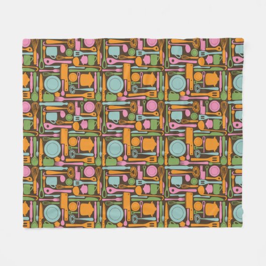 Keukengereedschap Patroon 3 Fleece Deken (Voorkant (Horizontaal))