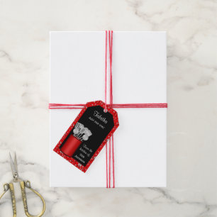 Keukengereedschap, rood-HANG LABEL/SJABLOON van he Cadeaulabel