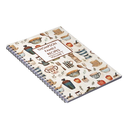 Keukengereedschap Rustiek gepersonaliseerd recept Notitieboek (Rechterzijde)