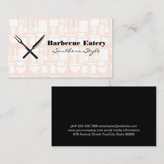 keukengereedschap visitekaartje (Voorkant / Achterkant)