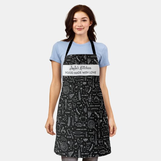 Keukengereedschap Voedingspatroon Eigen naam Zwart Schort (Gedragen)