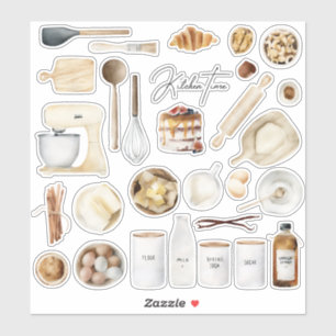 Keukengereedschap voor het koken Recipe Book Ingre Sticker