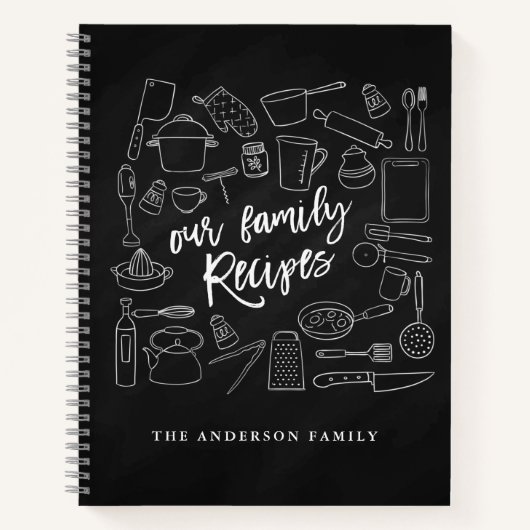 Keukengereedschappen voor Chalkboard - Aangeperson Notitieboek (Voorkant)