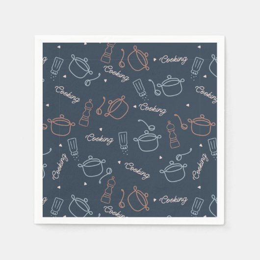 keukengereedschappen voor schattig koken servet (Voorkant)