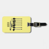 Keukengereedschapsafbeelding cartoon bagagelabel (Voorkant horizontaal)