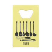 Keukengereedschapsafbeelding cartoon creditkaart flessenopener (Achterkant)