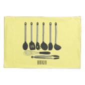 Keukengereedschapsafbeelding cartoon kussensloop (Achterkant)