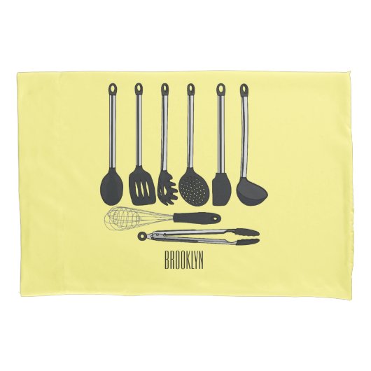 Keukengereedschapsafbeelding cartoon kussensloop (Voorkant)