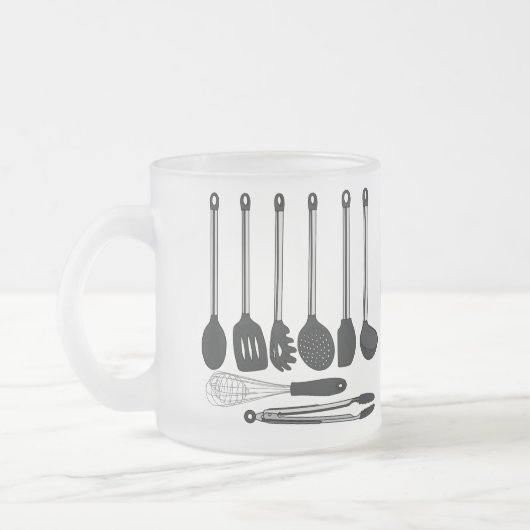 Keukengereedschapsafbeelding cartoon matglas koffiemok (Links)