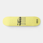 Keukengereedschapsafbeelding cartoon persoonlijk skateboard (Horizontaal)