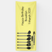 Keukengereedschapsafbeelding cartoon spandoek (Verticaal)