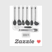 Keukengereedschapsafbeelding cartoon sticker (Vel)