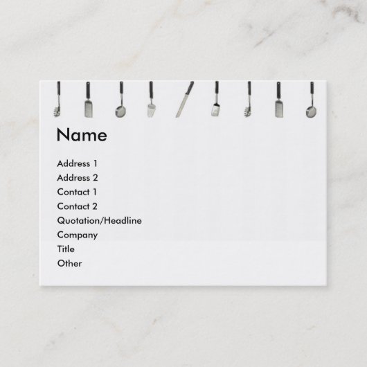 Keukengereedschapsprofielkaart Visitekaartje (Voorkant)