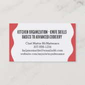 Keukengerei bakken keukenchef catering visitekaartje (Achterkant)