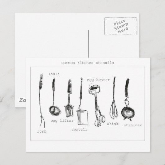 Keukengerei Briefkaart (Voorkant / Achterkant)