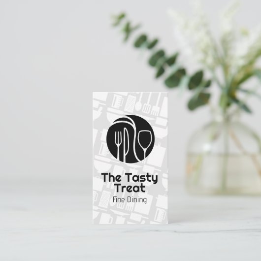 keukengerei | Dinnerware Logo | chef Visitekaartje (Staand voorkant)