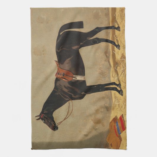 keukengerei en keukengerei, met paarddendeeg theedoek (Verticaal)