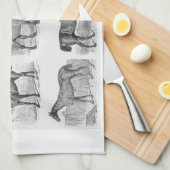 keukengerei en keukengerei, met paarddendeeg theedoek (Quarter Fold)