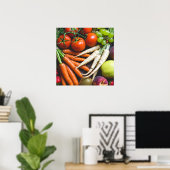 Keukengerei en poster van Veggies (Thuiskantoor)