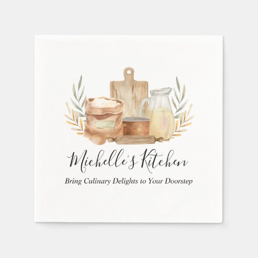 Keukengerei Eten Waterverf Home Catering Servet (Voorkant)