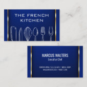 Keukengerei | Gold Blue Background Visitekaartje (Voorkant / Achterkant)