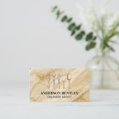 keukengerei | Gouden marmeren achtergrond Visitekaartje (Staand voorkant)