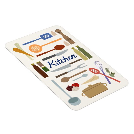 Keukengerei Illustratie + Type Design Kleur Magneet (Rechterzijde)