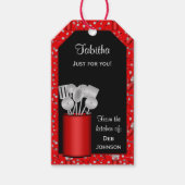 Keukengerei, LABEL met rood-HANG/SJABLOON met LABE Cadeaulabel (Voorkant)