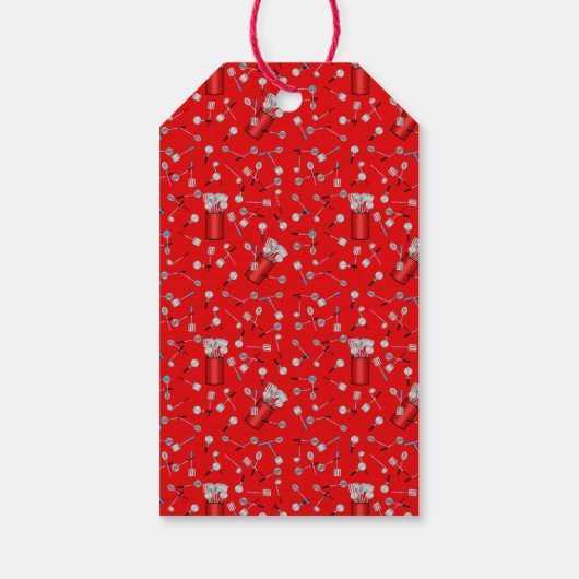 Keukengerei, LABEL met rood-HANG/SJABLOON met LABE Cadeaulabel (Achterkant)