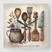  keukengerei Land Boerderij Naam Vierkante Klok (Voorkant)