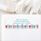 Keukengerei met adresetiketten met een lepel etiket (Insitu)